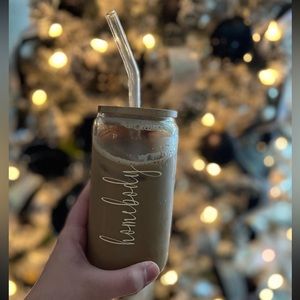 homebody 16 oz cup available with or without lid and straw